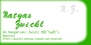 matyas zwickl business card